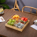 【acrylic 4-compartment hammered texture】+ bamboo tray