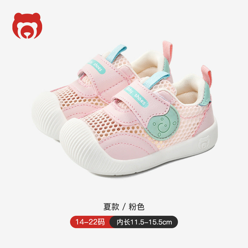 Baby sandals for boys, summer first walker shoes, 0-1-2 years old infant anti-slip soft sole mesh shoes for babies and toddlers, baby girl shoes