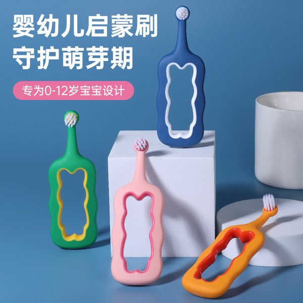 English card-mounted handle, soft-bristled toothbrush, children's toothbrush, 1-6 years old baby oral cleaning training toothbrush