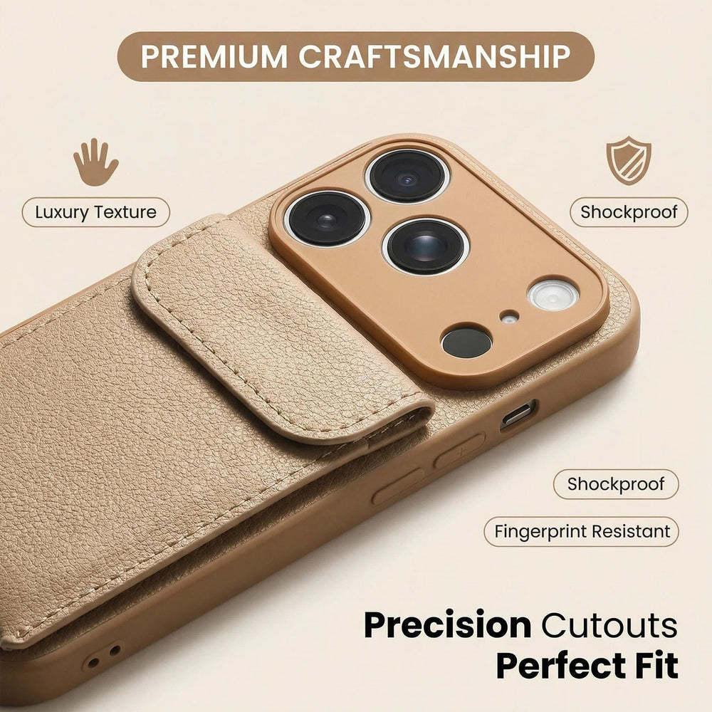 iphone 17 pro max leather case card holder phone case apple 16 vegan leather matte anti-drop protective cover