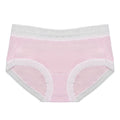 Fashion wholesale 40s cotton lace edge women's underwear mid-waist pure cotton bottom crotch hip-covering quick-drying breathable briefs