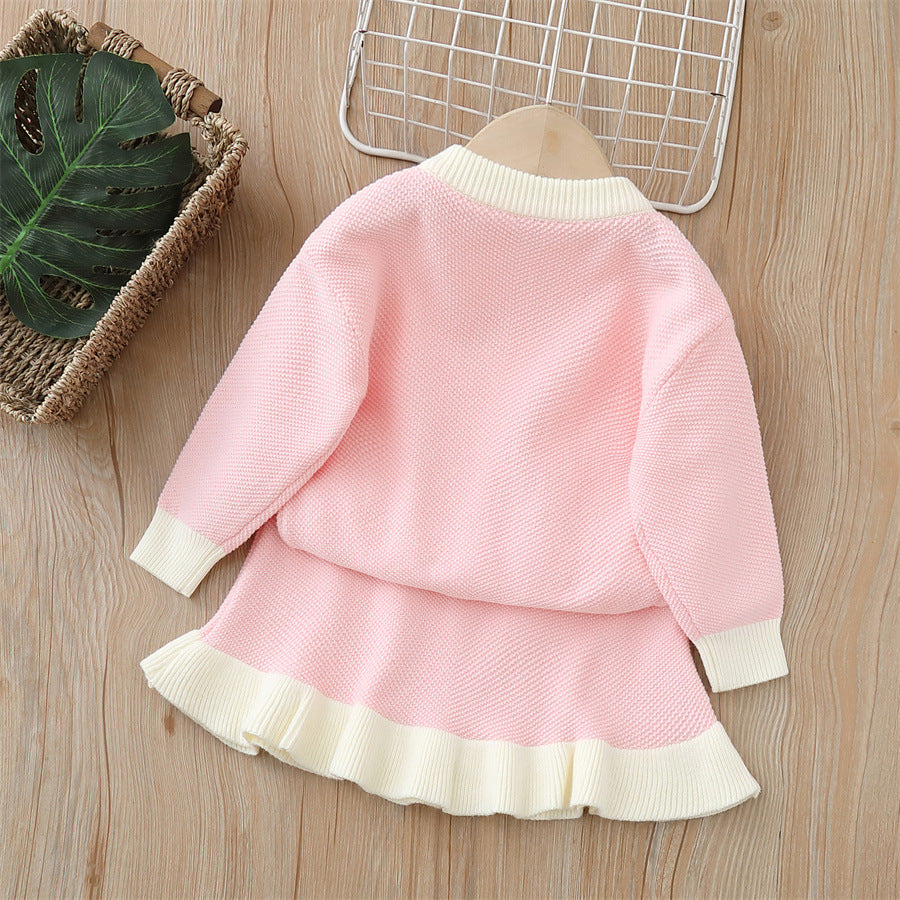 Girls' sweater cardigan set - new autumn  collection - chanel-inspired two-piece outfit for little girls