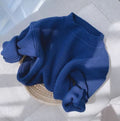 Kids' solid color knit top - perfect for layering, autumn/winter thickened warm girls' sweater, candy color new arrival