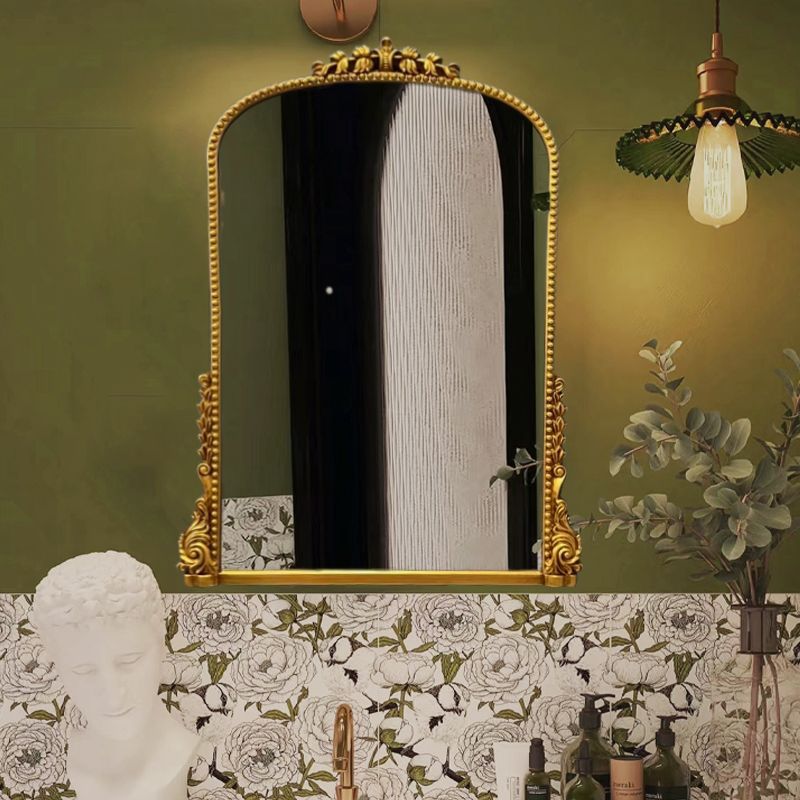 French iron art retro carved dressing table mirror model room for home wall-mounted bathroom mirror fashion full-length dressing mirror