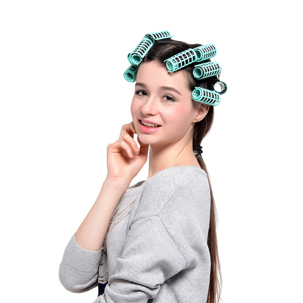 Cross-border hot-selling double-layer curling iron set with teeth, mother and child buckle bangs fluffy styling plastic curling iron