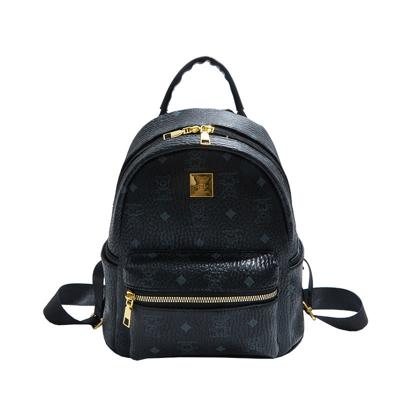 popular cute bearprinting women's backpack, large-capacity fashion mini backpack for students