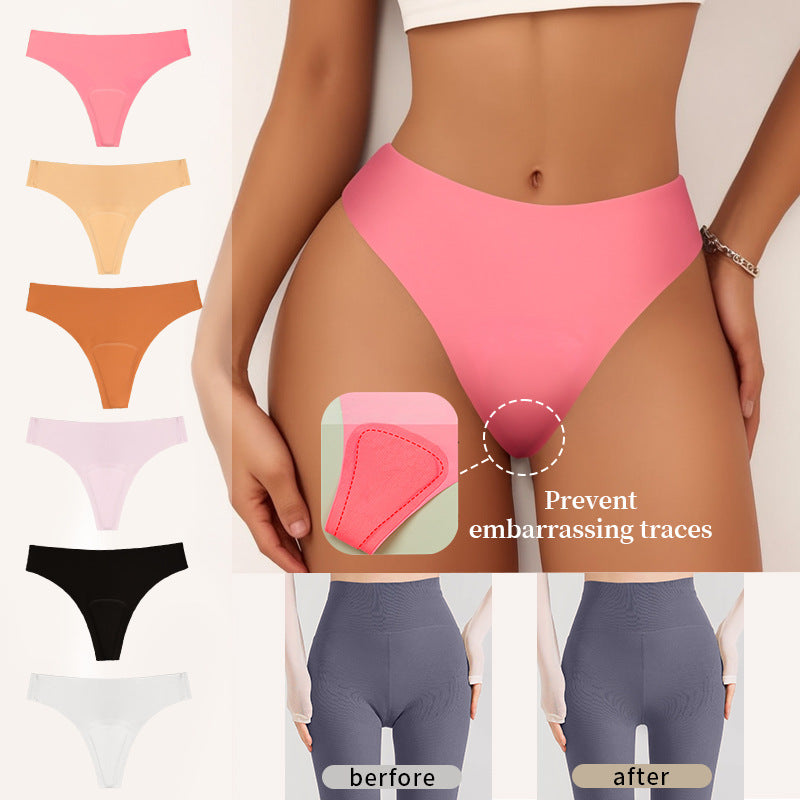 ice silk seamless anti-embarrassment underwear sports yoga special cotton pad invisible y-line women's underwear