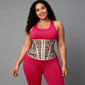 [leopard print yellow] 13-bone cross-border sports shaping slimming sweat rubber fitness waistband latex abdominal belt