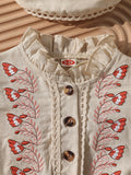 spring/summer new arrival: cross-border pastoral style girls' embroidered dress with headscarf