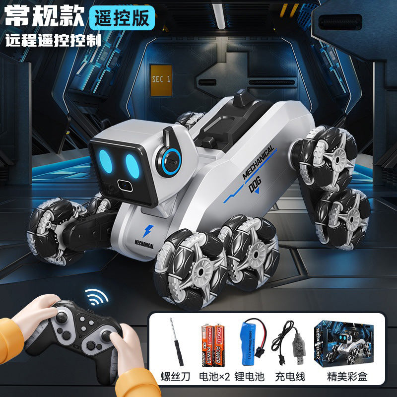 【customizable】cross-border smart gesture remote control eight-wheel robot dog mechanical cat kids toy boy electric gift