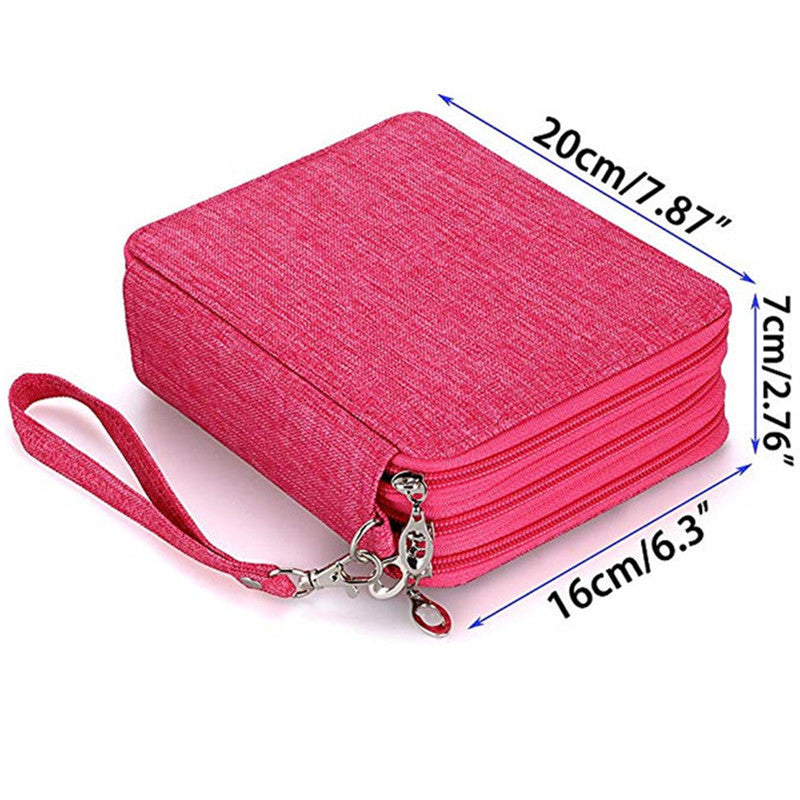 Cross-border pencil bag 72 colors 78 holes Art painting pencil bag Student stationery box Pencil storage bag Stationery pencil bag