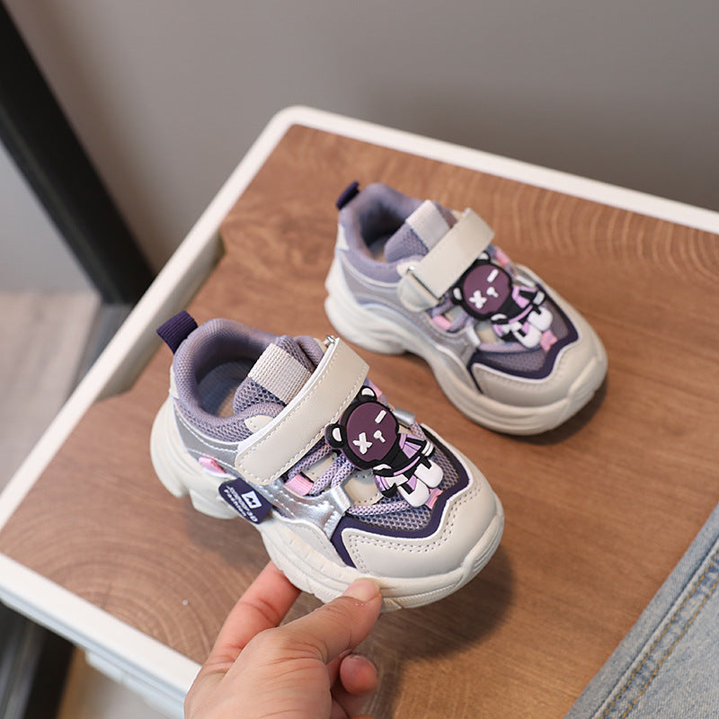 Cartoon girls' shoes spring autumn  new children's sports shoes boys' dad shoes mesh breathable trendy shoes for toddlers and young children
