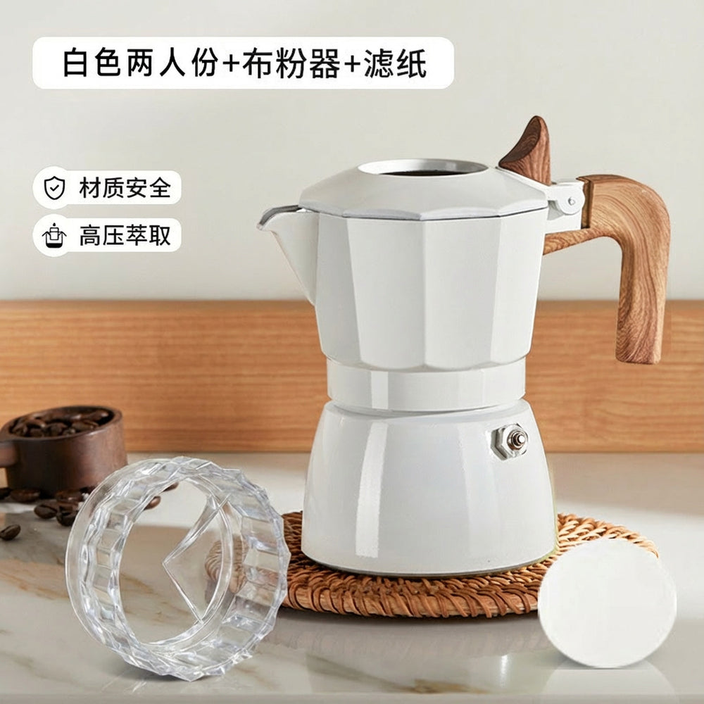 New double valve moka pot italian espresso coffee maker outdoor coffee brewing moka pot espresso coffee maker - export quality