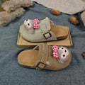 2025 fall/winter new collection: women's closed-toe mules - winter retro cute cartoon thick-soled birkenstock-style wholesale