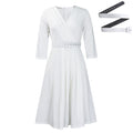 D507  foreign trade women's new v-neck fashionable elegant pleated stretch elegant african dress