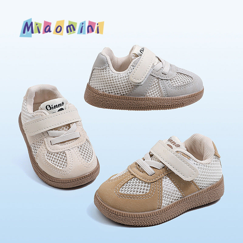 Spring and summer baby baby toddler shoes soft bottom breathable single mesh shoes girls kids sneakers boys sports shoes german training shoes