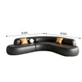 Modern minimalist corner leather sofa set - ideal for home lounges, hotel lobbies, beauty salons, and multi-person meetings