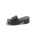 hot-selling 2025 new wedge heel slippers for women, summer outdoor wear, thick-soled, non-slip, fashionable, versatile, mid-heel sandals for export