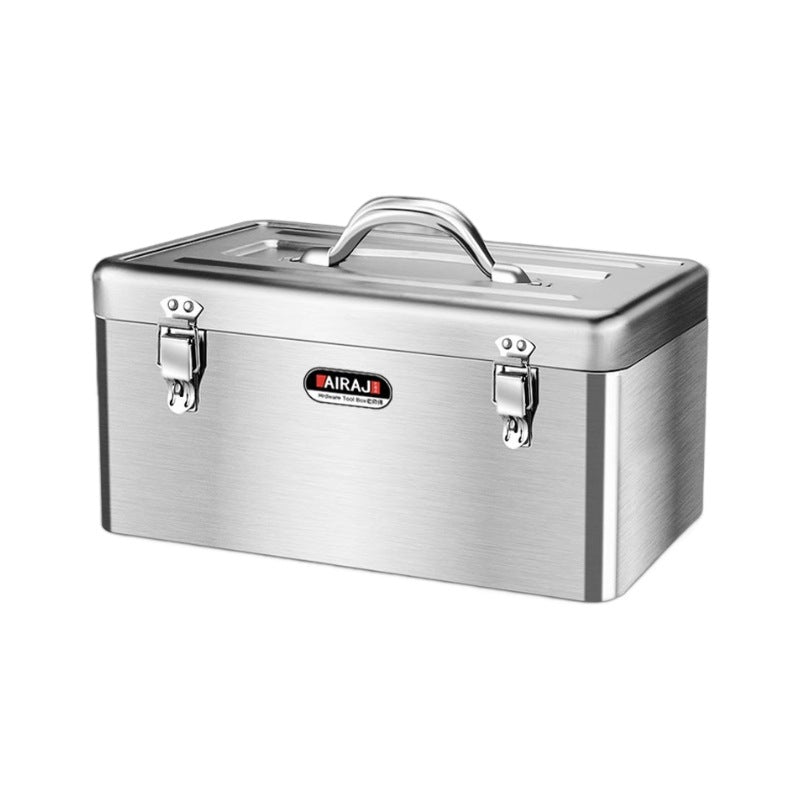 Stainless steel toolbox large three-layer folding household car iron storage box multi-layer thickened storage box iron box