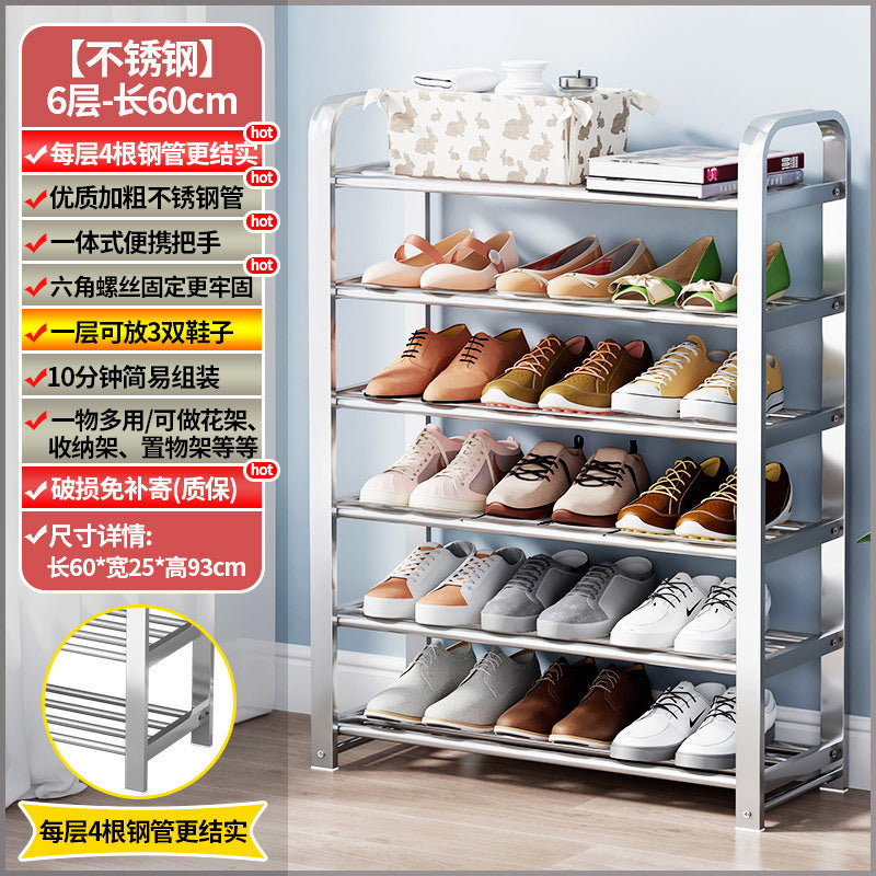 【factory direct】multi-tier stainless steel entryway shoe rack - perfect for dorms, apartments, and rental properties