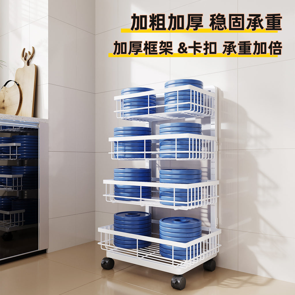 Rotary storage trolley Home floor removable bathroom Bedroom storage rack Kitchen multi-layer rack