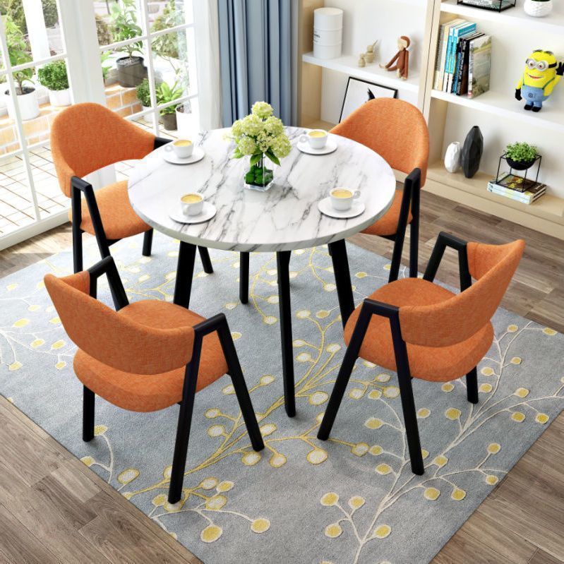 Nordic light luxury negotiation table and chair combination sales department modern casual milk tea shop dining table small apartment round table for home