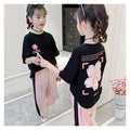 Girls' summer outfit set  new style kids' summer clothes chic short sleeve girls' fashionable sporty summer two-piece set