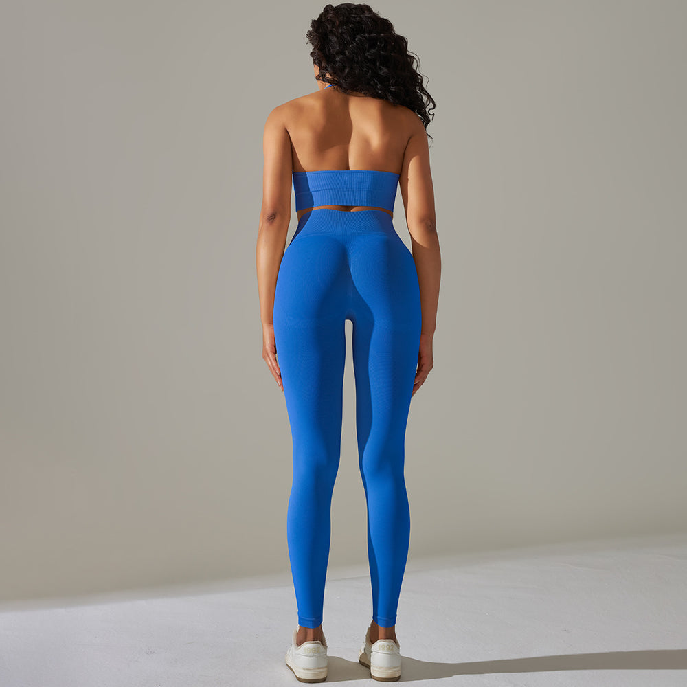 Ready-to-ship new sexy backless sports bra set with high-waisted butt-lifting leggings - quick-dry running, workout, and yoga apparel