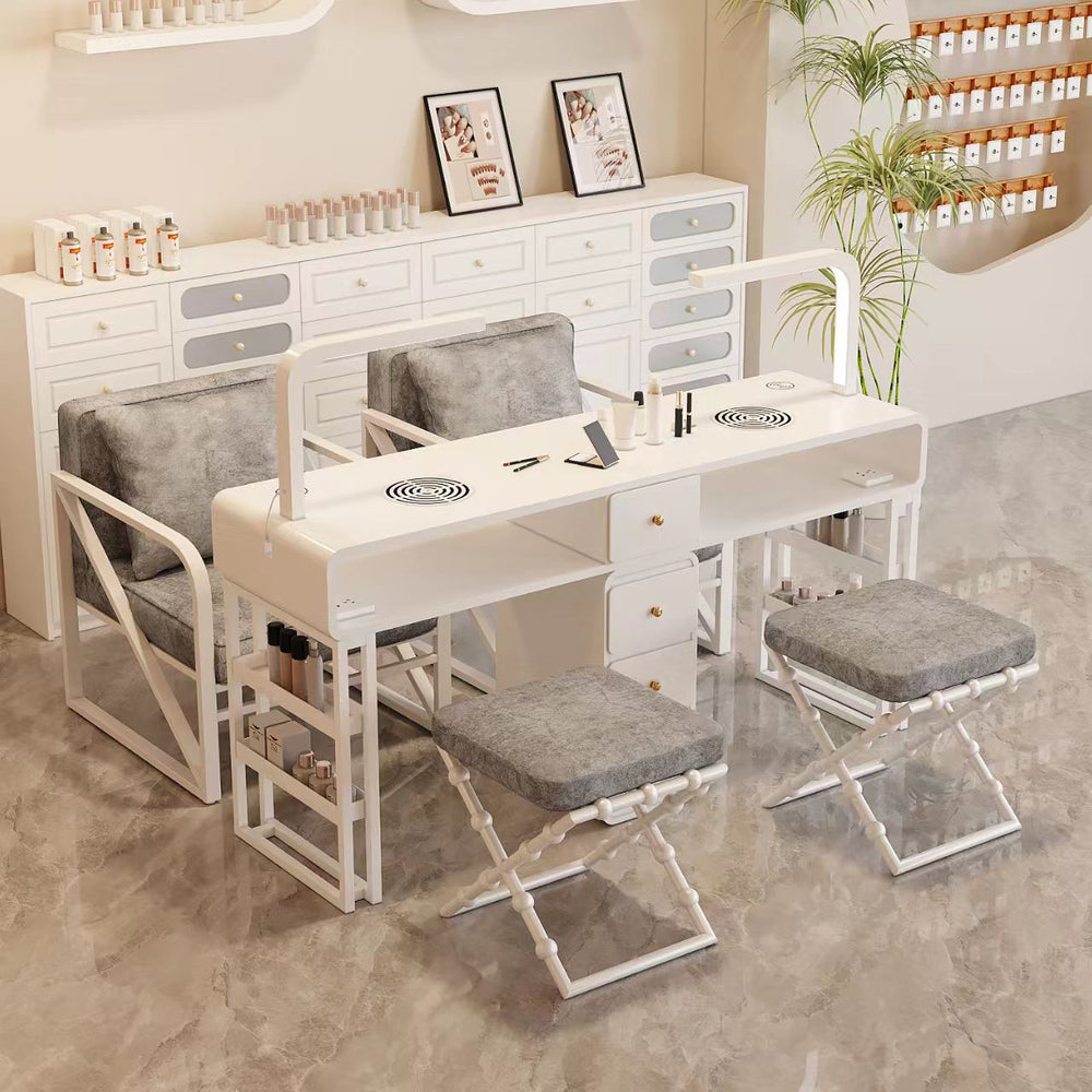 Widened 45cm nail table and chair set - special offer! economical single/double, light luxury, multi-functional, odorless, carbon steel with baked enamel finish