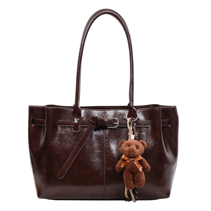 retro large capacity women's bag 2025 new arrival elegant trendy underarm bag casual minimalist commuter shoulder bag
