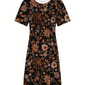 wholesale women's short-sleeved dresses, fashionable women's dresses for spring, summer, and autumn, new cross-border printed designs