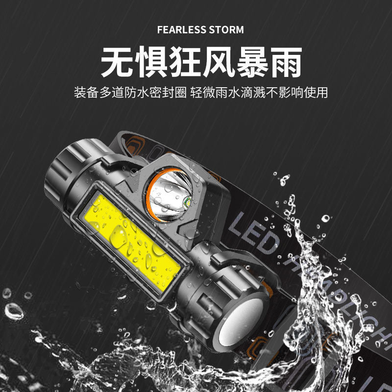 Headlight strong light charging super bright head-mounted super long battery life night fishing special lighting small flashlight
