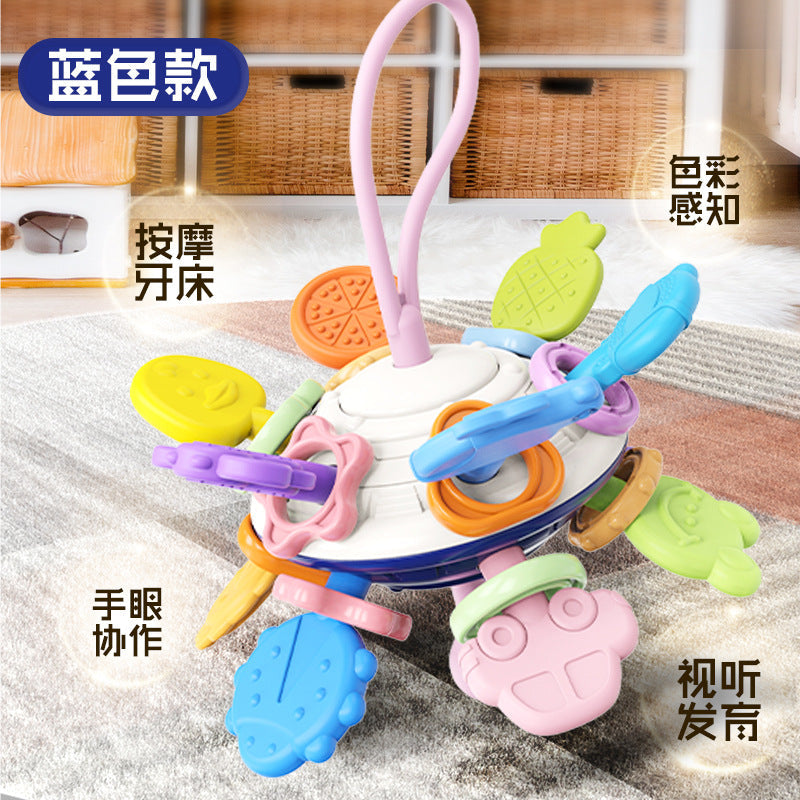 Baby Manhattan ball 0-1 year old baby educational atomic ball grinding teeth soft glue hand grab rattle ball soothing toy