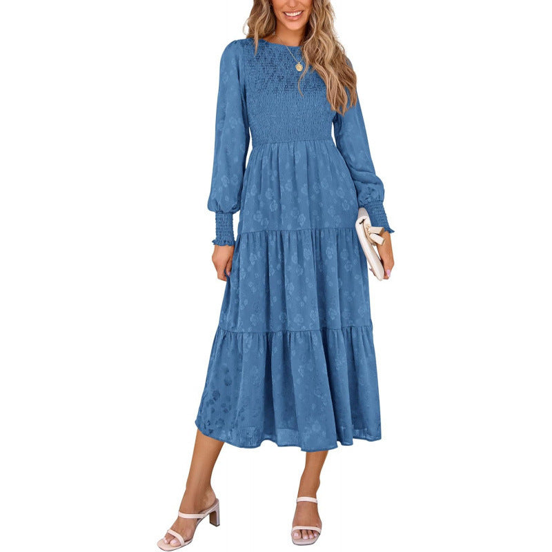Amazon fashion elegant floral long sleeve dress women's  spring new arrival - graceful and flowy