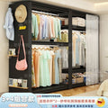 Steel wardrobe open wardrobe for home bedroom floor standing coat rack hole board simple steel wardrobe