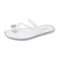 European and american fashion rhinestone smiley face flip-flops, transparent beach sandals, slimming summer outerwear, versatile casual slides