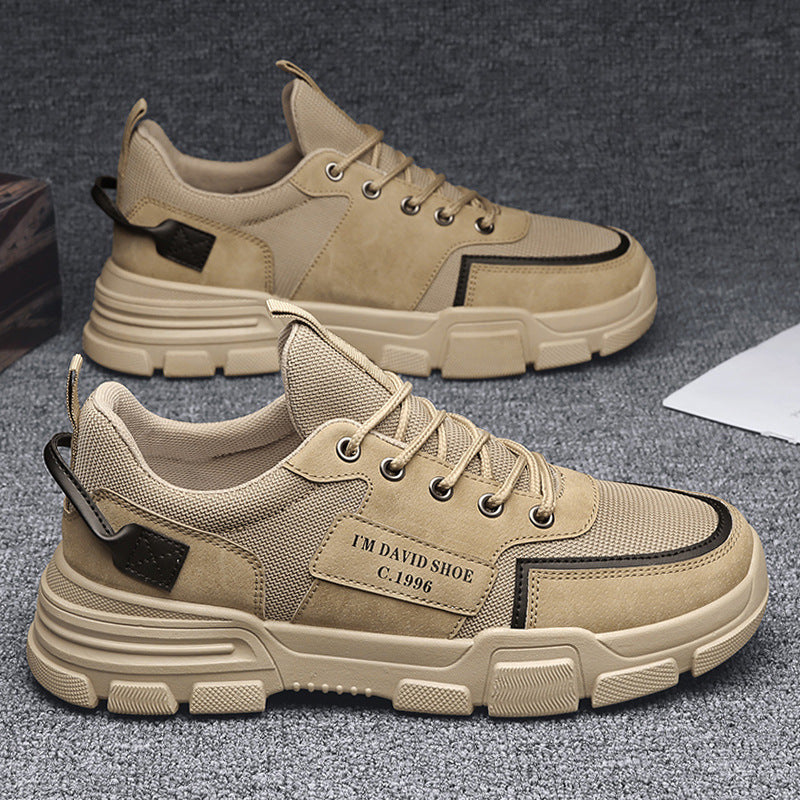 Men's waterproof, anti-slip, hard-wearing black work shoes - trendy, athletic, casual, breathable, spring-ready safety shoes for construction and labor