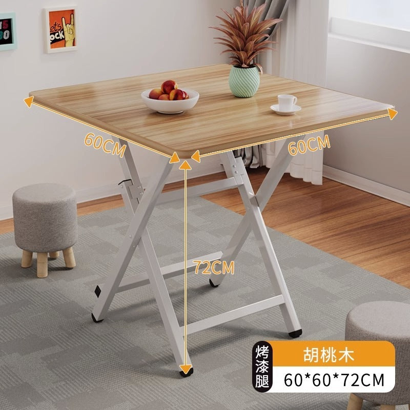 Simple foldable small square dining table for home study rental house dormitory small apartment portable dining table casual