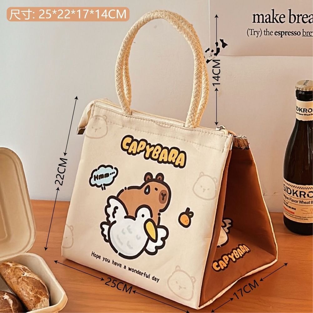 Cute bento bag, student office workers go out to bring meals, lunch bag, thickened thermal insulation bag, large-capacity portable lunch box bag