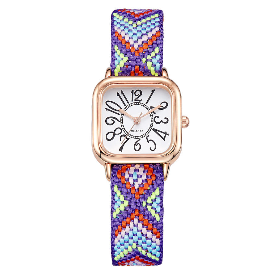 New women's watches live stream new women's woven strap quartz watch fashion cross-border wholesale