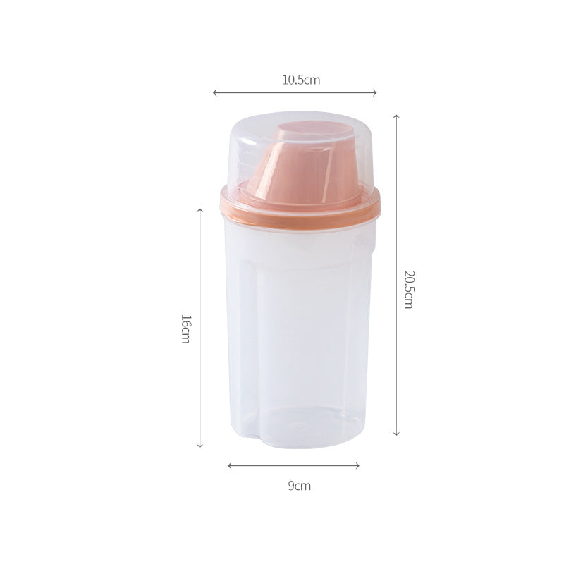 Household transparent washing powder storage tank Plastic moisture-proof sealed box Storage tank Cleansing products sub-packing box with measuring cup