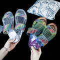 Women's slippers summer 2024 new fashion rhinestone stylish ladies' outdoor wear girly heart flat one-strap crystal sandals