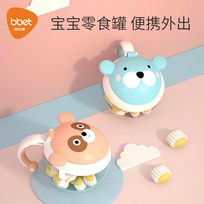 Babi Elephant Baby Snack Box Portable Out Snack Bowl Anti-Spill Fruit Cup Baby Supplementary Food Storage Box Rice Noodles