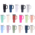 40oz 304 stainless steel large capacity insulated tumbler with handle, vacuum straw, car cup, gift water bottle, business gift