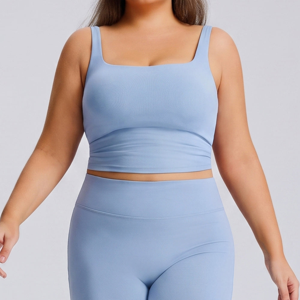 European and american plus size straight-leg yoga outfit set - high elasticity, breathable, quick-drying activewear for women's outdoor running and fitness