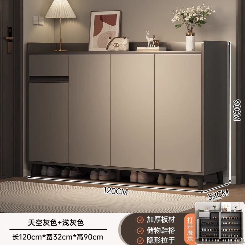 Shoe cabinet household door 2025 new indoor porch cabinet integrated locker solid wood legs multi-layer shoe rack