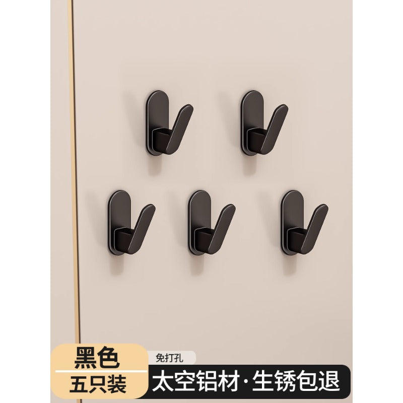 No punching single hook adhesive hook wall hanging clothes hat storage bathroom kitchen bathroom door load-bearing coat hook