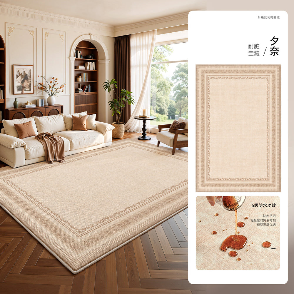 Carpet living room 2026 new retro medieval style no-wash, wipeable, waterproof and anti-fouling, maintenance-free bedroom coffee table floor mat