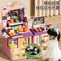 Kids' pretend play toys - realistic supermarket, coffee shop, and convenience store playset with cash register and water dispenser - educational birthday gift for boys and girls