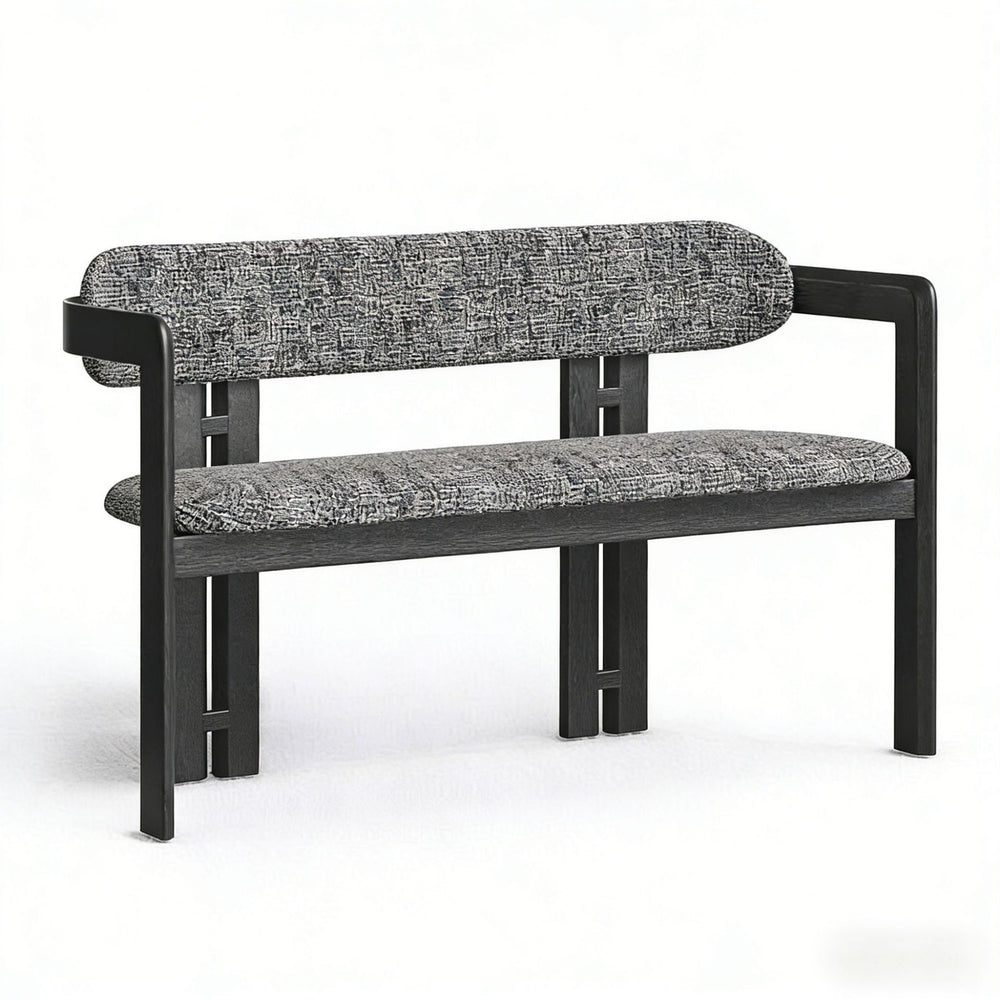 Medieval style solid wood bench for home stool bed end stool backrest bench soft bench black shoe changing stool